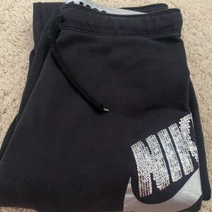 Nike Women’s Size Small Black Sequin Logo Joggers